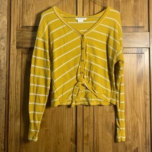 Yellow and White Striped Shirt
